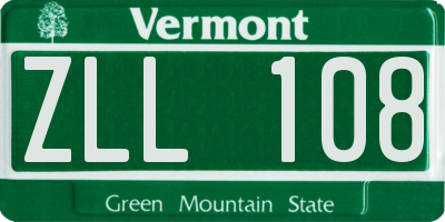 VT license plate ZLL108