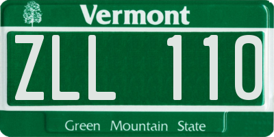 VT license plate ZLL110