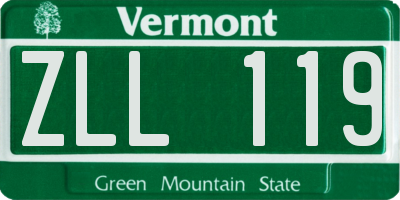 VT license plate ZLL119