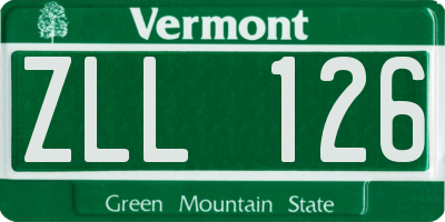 VT license plate ZLL126