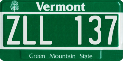 VT license plate ZLL137