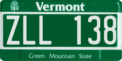 VT license plate ZLL138