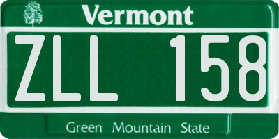 VT license plate ZLL158