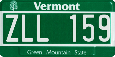 VT license plate ZLL159