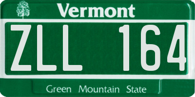 VT license plate ZLL164