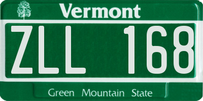 VT license plate ZLL168
