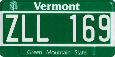 VT license plate ZLL169