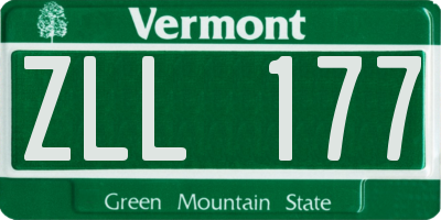 VT license plate ZLL177