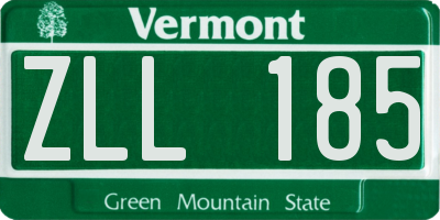 VT license plate ZLL185