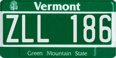 VT license plate ZLL186