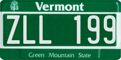 VT license plate ZLL199