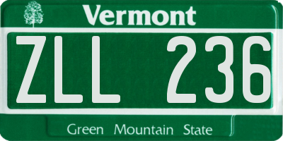 VT license plate ZLL236