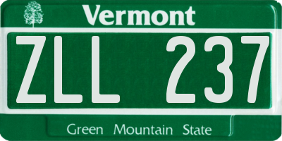 VT license plate ZLL237