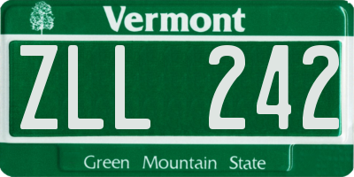 VT license plate ZLL242
