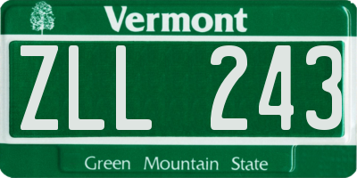 VT license plate ZLL243
