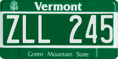 VT license plate ZLL245