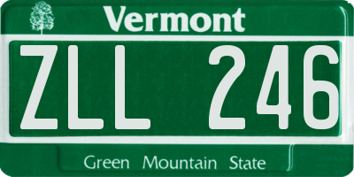 VT license plate ZLL246