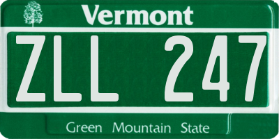 VT license plate ZLL247