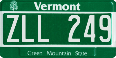 VT license plate ZLL249