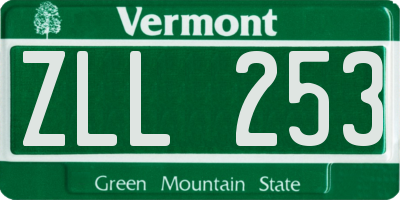 VT license plate ZLL253