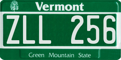 VT license plate ZLL256