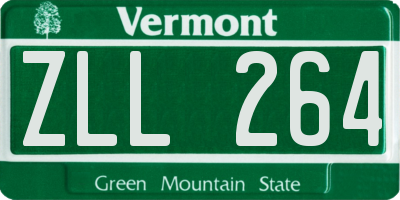VT license plate ZLL264