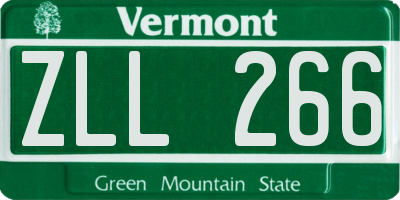 VT license plate ZLL266