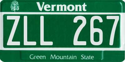 VT license plate ZLL267