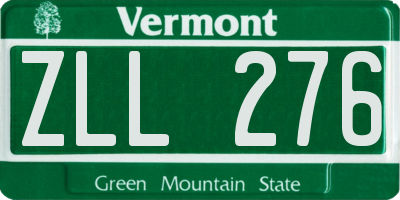VT license plate ZLL276