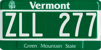 VT license plate ZLL277