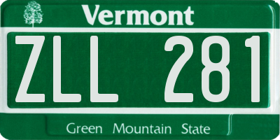 VT license plate ZLL281