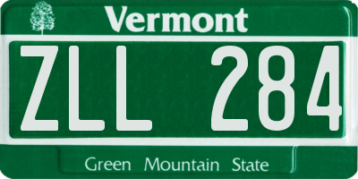 VT license plate ZLL284