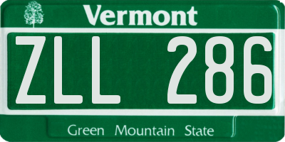 VT license plate ZLL286