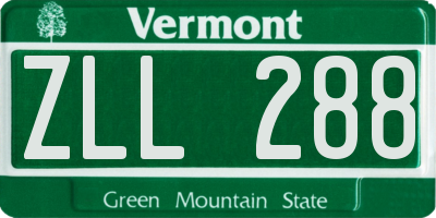 VT license plate ZLL288
