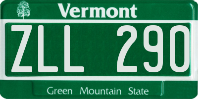 VT license plate ZLL290