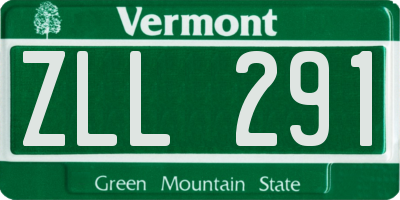VT license plate ZLL291