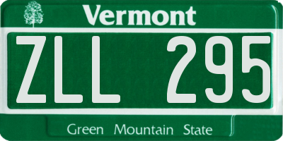 VT license plate ZLL295