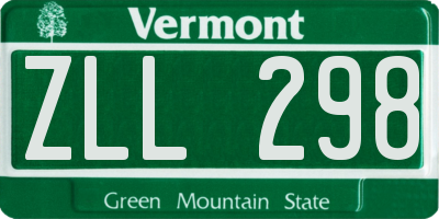 VT license plate ZLL298