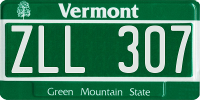 VT license plate ZLL307