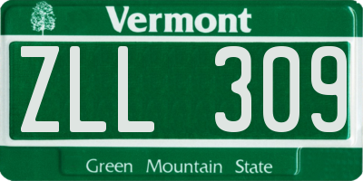 VT license plate ZLL309