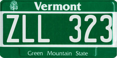 VT license plate ZLL323