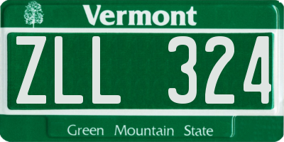VT license plate ZLL324