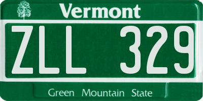 VT license plate ZLL329