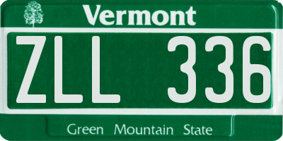 VT license plate ZLL336