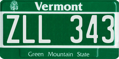 VT license plate ZLL343