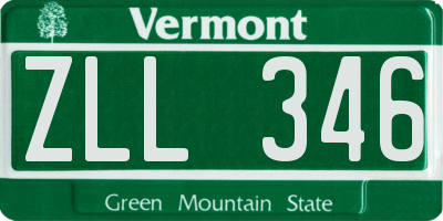 VT license plate ZLL346