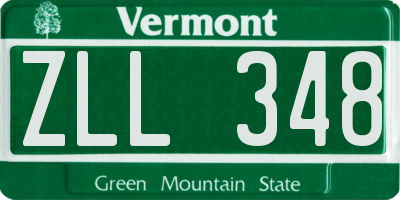 VT license plate ZLL348