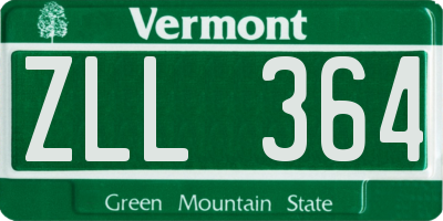 VT license plate ZLL364