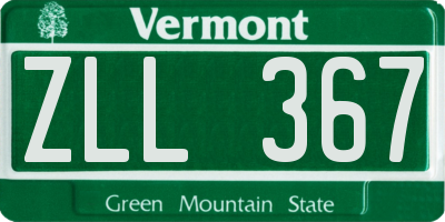 VT license plate ZLL367