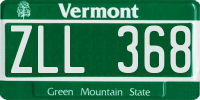 VT license plate ZLL368